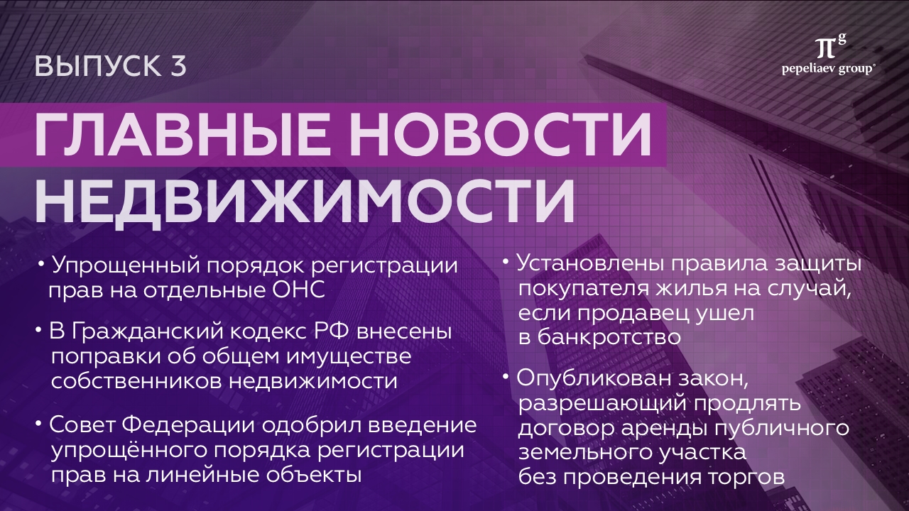 Главные новости недвижимости. Выпуск 3